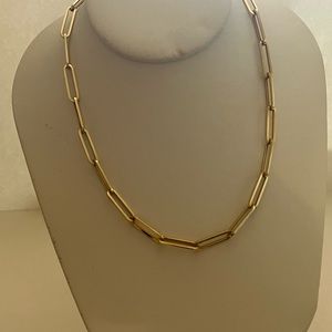 14k yellow gold Paperclip chain necklace